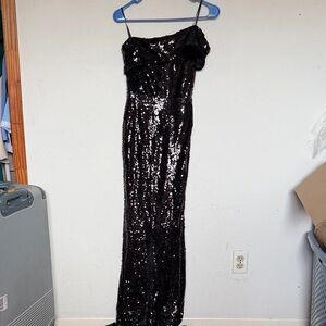 Windsor Black Sequin Prom Dress
